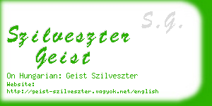 szilveszter geist business card